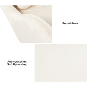 English Elm Furniture Plush 2-in-1 Pet-Friendly Mid Century Modern Accent Chair with Velvet Upholstery, Removable Base and Ergonomic Support for Living Room White N843P331163C