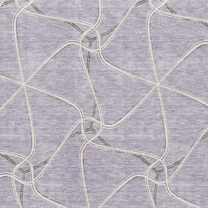 HomeRoots 8' X 10' Elegant Lavender and Ivory Geometric Area Rug - Washable, Stain Resistant, UV Protected 675382