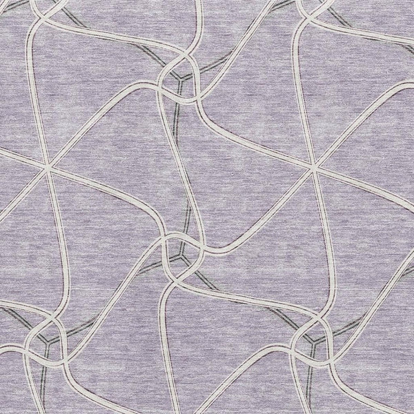 HomeRoots 8' X 10' Elegant Lavender and Ivory Geometric Area Rug - Washable, Stain Resistant, UV Protected 675382