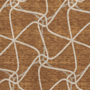 HomeRoots 9' X 12' Contemporary Rust and Ivory Geometric Area Rug - Washable, UV-Protected, Pet-Friendly Design 675389