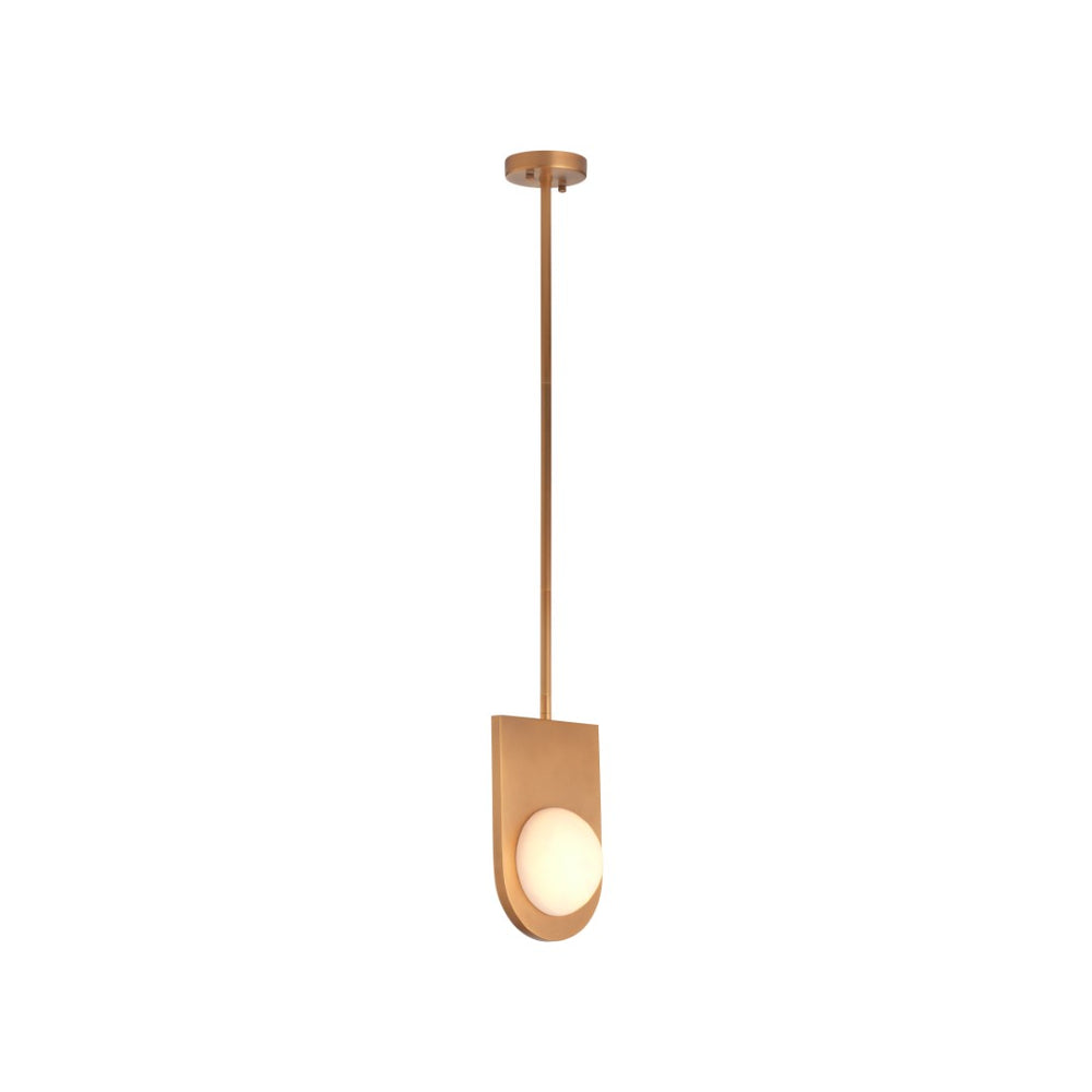 Wildwood Orin Antique Brass Pendant With Alabaster Globe — Minimal Sculptural Lighting For Kitchens & Dining 67539