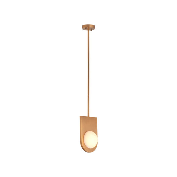Wildwood Orin Antique Brass Pendant With Alabaster Globe — Minimal Sculptural Lighting For Kitchens & Dining 67539