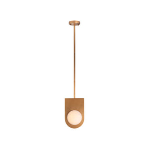 Wildwood Orin Antique Brass Pendant With Alabaster Globe — Minimal Sculptural Lighting For Kitchens & Dining 67539