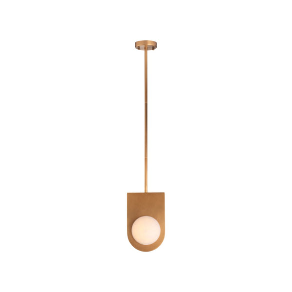Wildwood Orin Antique Brass Pendant With Alabaster Globe — Minimal Sculptural Lighting For Kitchens & Dining 67539