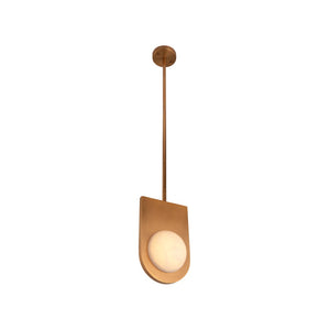 Wildwood Orin Antique Brass Pendant With Alabaster Globe — Minimal Sculptural Lighting For Kitchens & Dining 67539