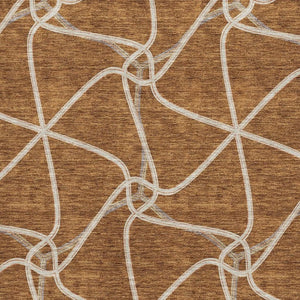 HomeRoots 10' X 14' Modern Rust and Ivory Geometric Washable Area Rug with Stain Resistance & UV Defense 675390