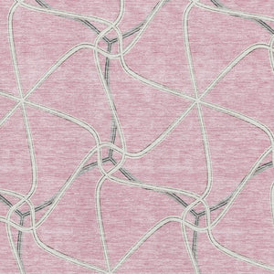 HomeRoots 8' X 10' Modern Pink, Ivory & Gray Geometric Washable Area Rug with UV Protection for Any Space 675394
