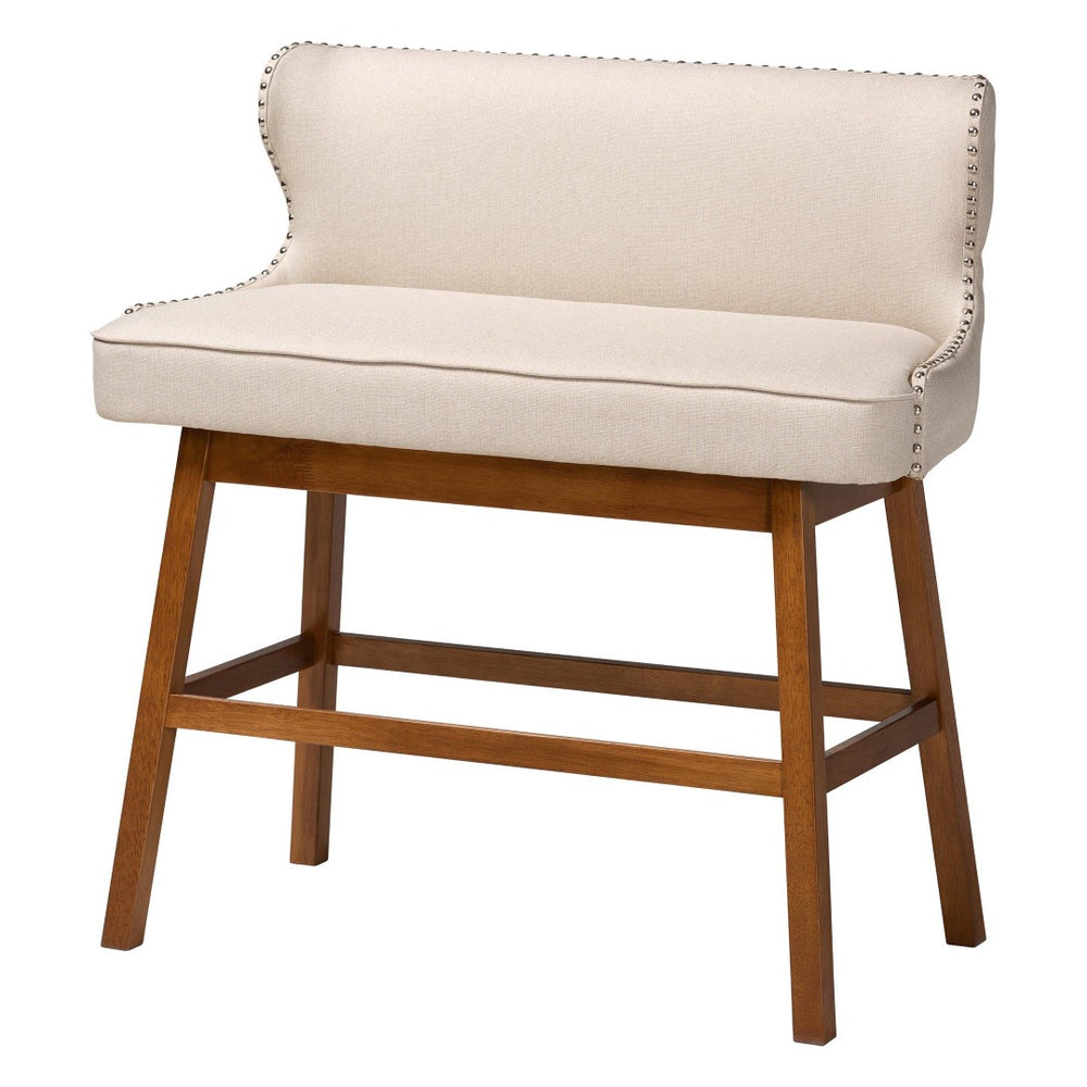 Baxton Studio Baxton Studio Light Beige Upholstered Bar Bench - Modern Button-Tufted Design for Cozy Dining Spaces BBT5218-Beige Bench