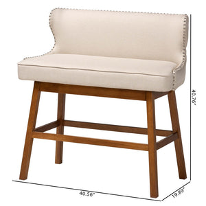 Baxton Studio Baxton Studio Light Beige Upholstered Bar Bench - Modern Button-Tufted Design for Cozy Dining Spaces BBT5218-Beige Bench