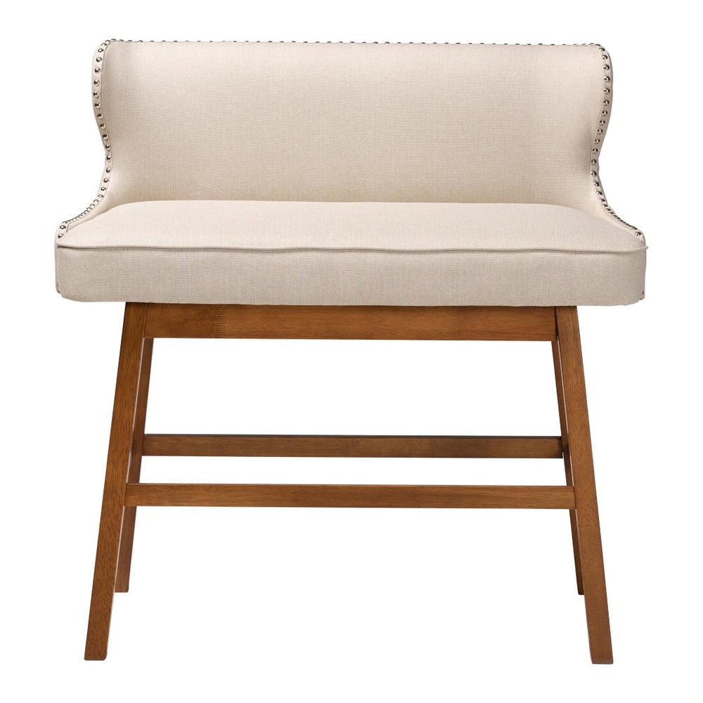 Baxton Studio Baxton Studio Light Beige Upholstered Bar Bench - Modern Button-Tufted Design for Cozy Dining Spaces BBT5218-Beige Bench