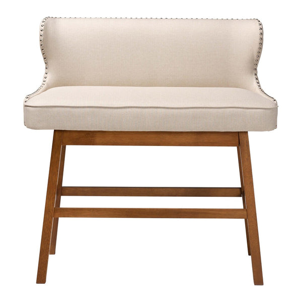 Baxton Studio Baxton Studio Light Beige Upholstered Bar Bench - Modern Button-Tufted Design for Cozy Dining Spaces BBT5218-Beige Bench