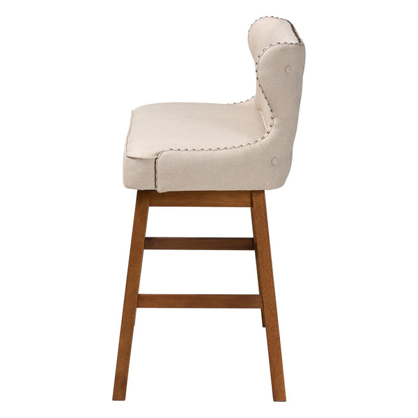 Baxton Studio Baxton Studio Light Beige Upholstered Bar Bench - Modern Button-Tufted Design for Cozy Dining Spaces BBT5218-Beige Bench