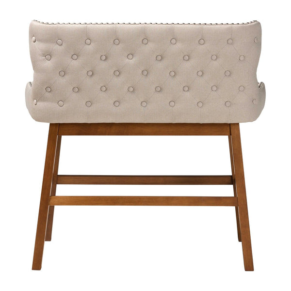 Baxton Studio Baxton Studio Light Beige Upholstered Bar Bench - Modern Button-Tufted Design for Cozy Dining Spaces BBT5218-Beige Bench