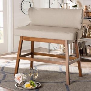 Baxton Studio Baxton Studio Light Beige Upholstered Bar Bench - Modern Button-Tufted Design for Cozy Dining Spaces BBT5218-Beige Bench