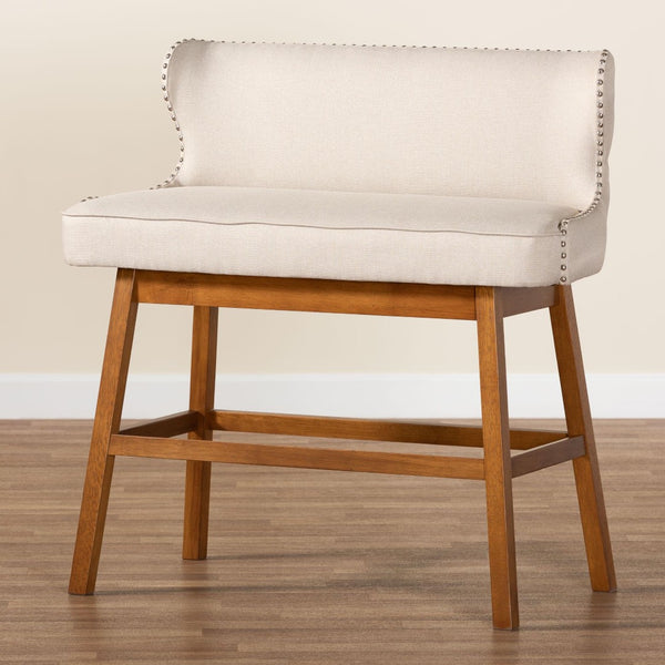 Baxton Studio Baxton Studio Light Beige Upholstered Bar Bench - Modern Button-Tufted Design for Cozy Dining Spaces BBT5218-Beige Bench