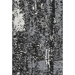 HomeRoots 5' X 8' Abstract Washable Area Rug in Black, Gray & Ivory - UV Protected, Durable & Stylish Design 675416