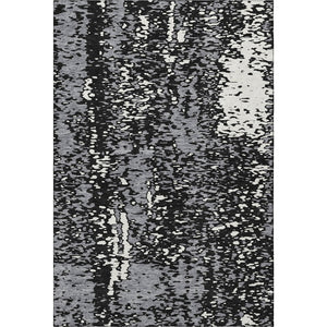 HomeRoots 5' X 8' Abstract Washable Area Rug in Black, Gray & Ivory - UV Protected, Durable & Stylish Design 675416