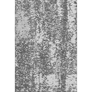 HomeRoots 5' X 8' Charcoal Gray & Silver Abstract Area Rug - Washable, UV-Protected, Perfect for Busy Homes! 675422