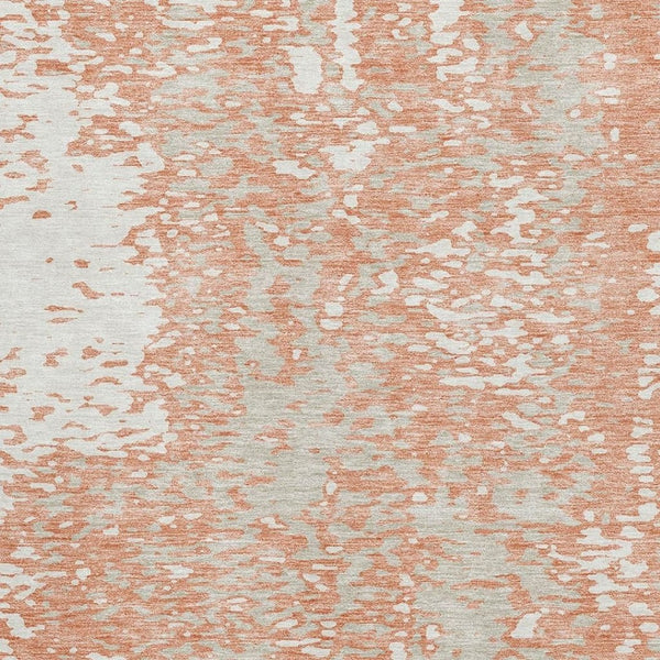 HomeRoots 5' X 8' Coral Taupe Ivory Abstract Washable Area Rug – Stylish, Durable, UV-Protected for Busy Homes 675428