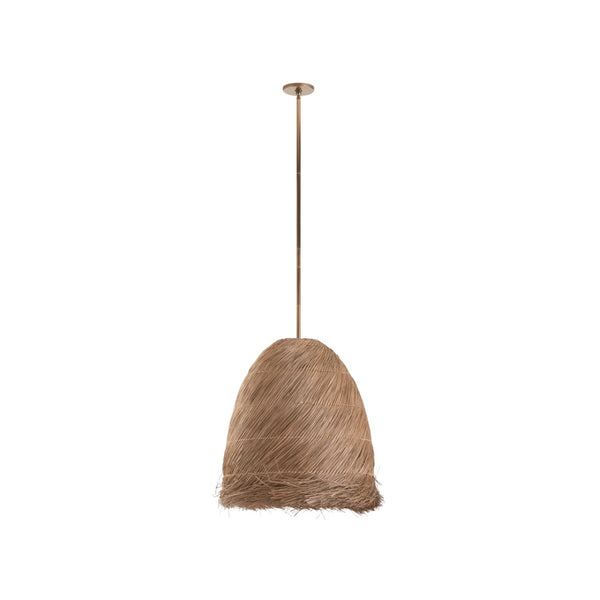 Wildwood Tulum Handwoven Grass Pendant Light | Coastal Boho 25" Sculptural Shade, Soft Diffused Ambient Glow 67543