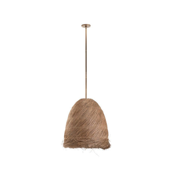 Wildwood Tulum Handwoven Grass Pendant Light | Coastal Boho 25" Sculptural Shade, Soft Diffused Ambient Glow 67543