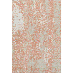 HomeRoots 8' X 10' Coral Taupe Abstract Washable Area Rug - Durable, UV-Protected, Pet-Friendly Style for Any Room 675430