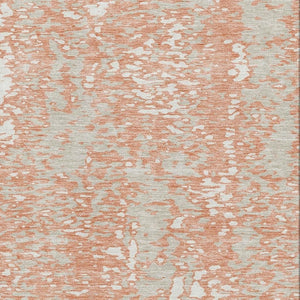 HomeRoots 8' X 10' Coral Taupe Abstract Washable Area Rug - Durable, UV-Protected, Pet-Friendly Style for Any Room 675430