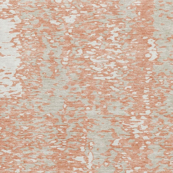 HomeRoots 9' X 12' Coral Taupe Abstract Area Rug – Washable, UV-Protected, Stylish & Durable for Modern Homes 675431
