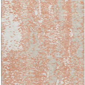 HomeRoots 10' X 14' Coral Taupe & Ivory Abstract Washable Area Rug - UV Protected, Stain Resistant & Durable 675432