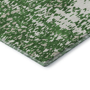 HomeRoots 5' X 8' Stylish Emerald and Ivory Abstract Washable Area Rug with UV & Stain Protection for Homes 675440