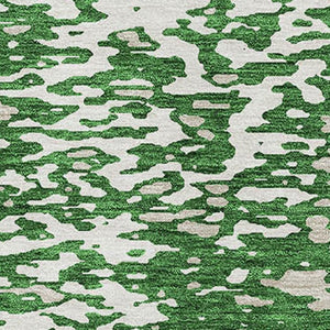 HomeRoots 5' X 8' Stylish Emerald and Ivory Abstract Washable Area Rug with UV & Stain Protection for Homes 675440