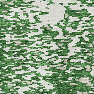 HomeRoots 5' X 8' Stylish Emerald and Ivory Abstract Washable Area Rug with UV & Stain Protection for Homes 675440
