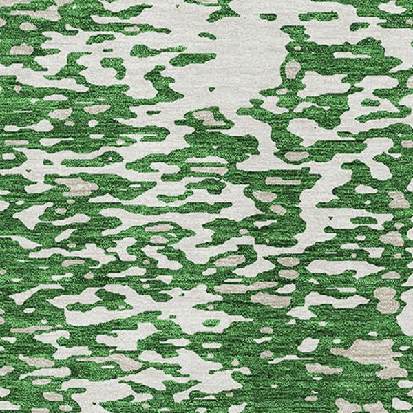 HomeRoots 5' X 8' Stylish Emerald and Ivory Abstract Washable Area Rug with UV & Stain Protection for Homes 675440