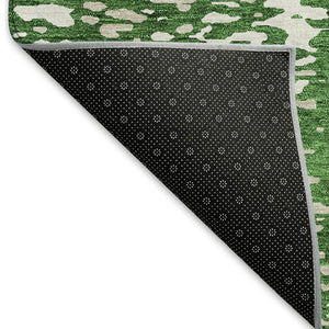 HomeRoots 8' Emerald Round Rug - Abstract Design, Washable, UV Resistant, Perfect for Active Homes & Decor 675441