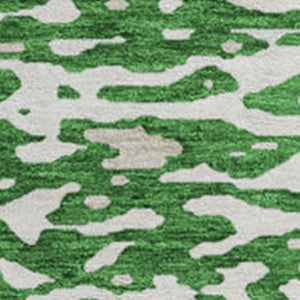 HomeRoots 8' Emerald Round Rug - Abstract Design, Washable, UV Resistant, Perfect for Active Homes & Decor 675441