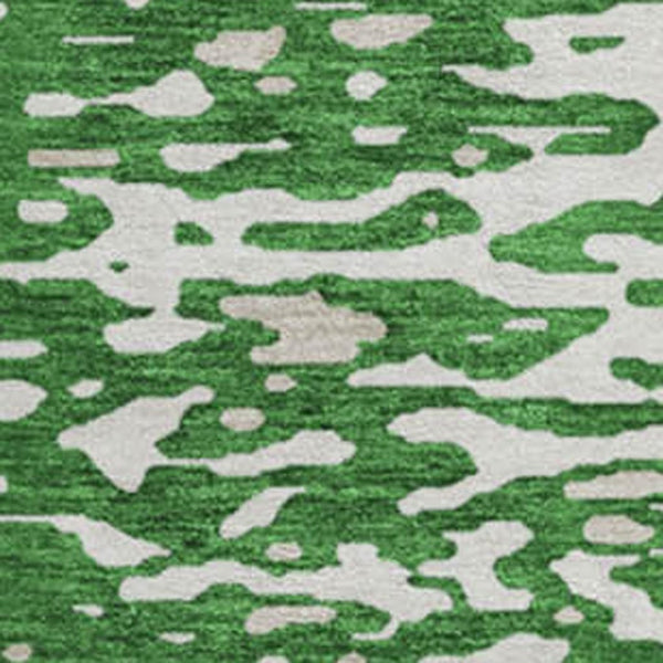 HomeRoots 8' Emerald Round Rug - Abstract Design, Washable, UV Resistant, Perfect for Active Homes & Decor 675441