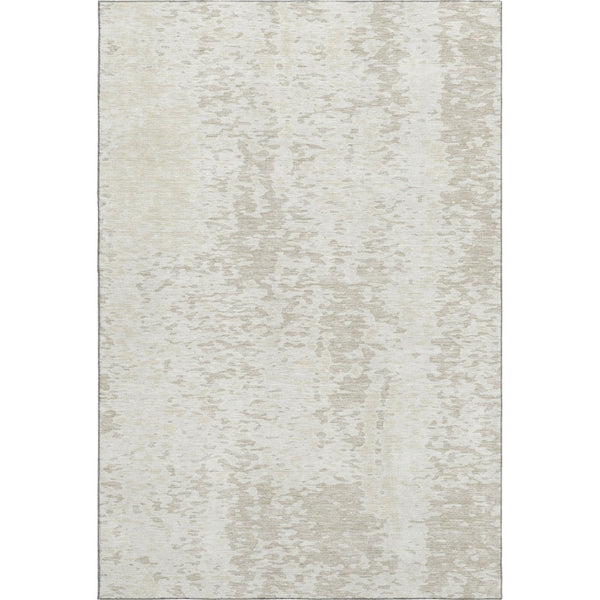 HomeRoots 5' X 8' Ivory And Beige Abstract Washable Area Rug – Soft, Durable, UV-Protected for Family Spaces 675452