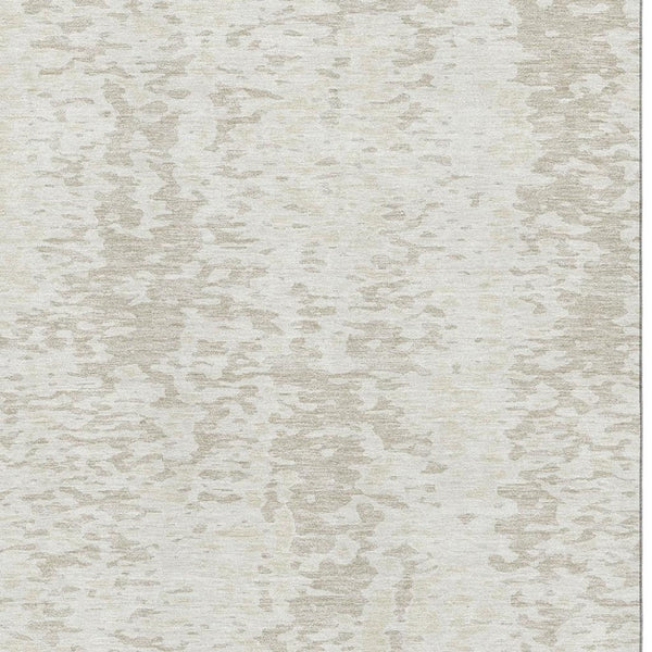 HomeRoots 8' X 10' Ivory and Beige Abstract Washable Area Rug - Durable, Stain-Resistant, UV Protected Design! 675454