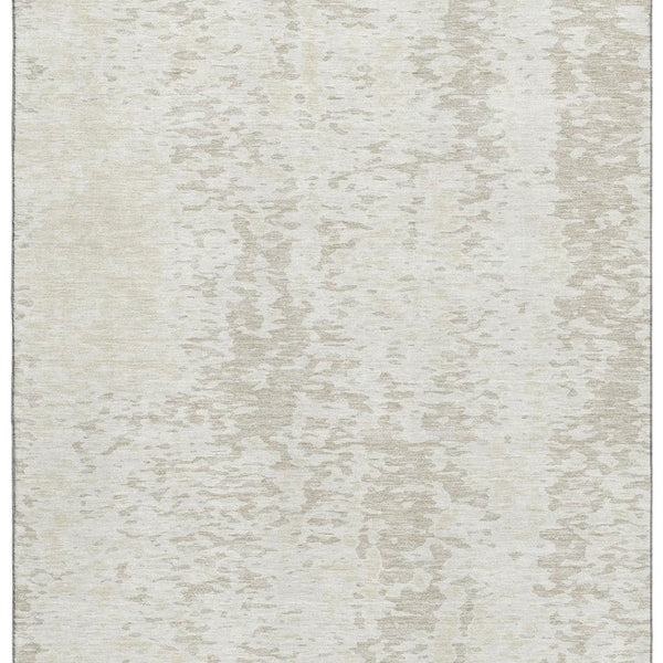HomeRoots 8' X 10' Ivory and Beige Abstract Washable Area Rug - Durable, Stain-Resistant, UV Protected Design! 675454