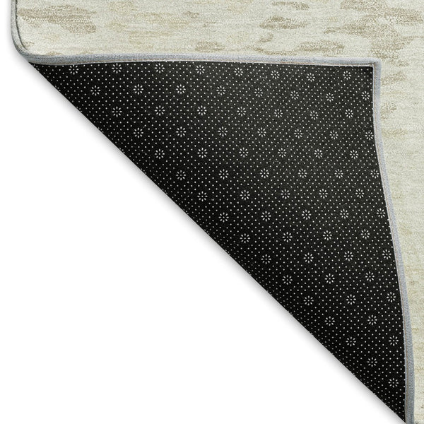 HomeRoots 10' X 14' Ivory and Beige Abstract Area Rug - Washable, UV-Protected, Durable for High-Traffic Homes 675456