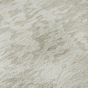 HomeRoots 10' X 14' Ivory and Beige Abstract Area Rug - Washable, UV-Protected, Durable for High-Traffic Homes 675456