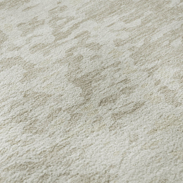 HomeRoots 10' X 14' Ivory and Beige Abstract Area Rug - Washable, UV-Protected, Durable for High-Traffic Homes 675456