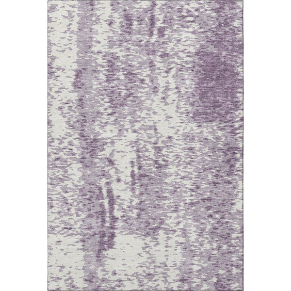 HomeRoots 5' X 8' Lavender & Ivory Abstract Area Rug - Washable, Stain Resistant, UV Protected for Durability 675458