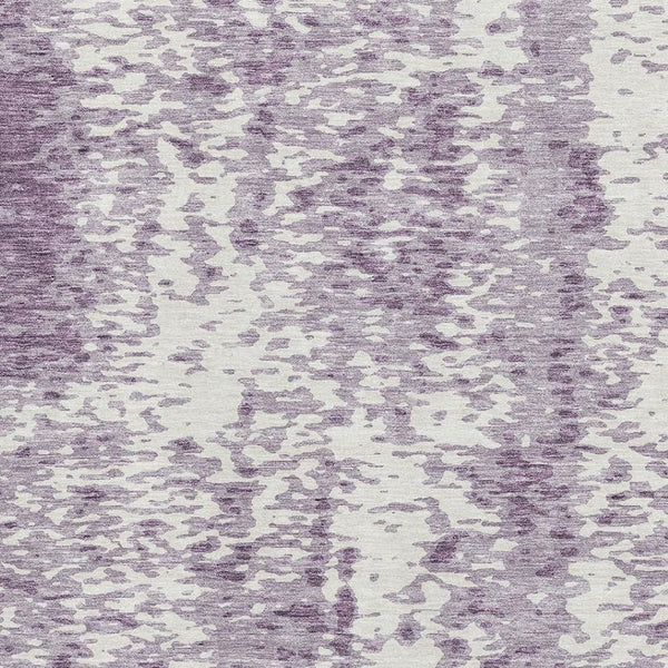 HomeRoots 8' X 10' Stylish Lavender & Ivory Abstract Washable Area Rug with UV Protection for Modern Homes 675460