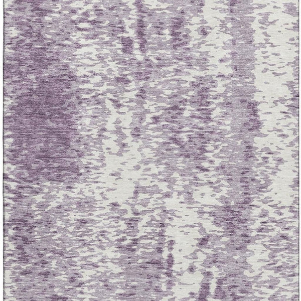 HomeRoots 9' X 12' Lavender and Ivory Abstract Area Rug - Stylish, Washable, UV-Protected for Family Homes 675461