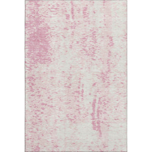 HomeRoots 5' X 8' Pink And Ivory Abstract Area Rug - Washable, UV Protected, Soft & Stylish for Any Room 675464