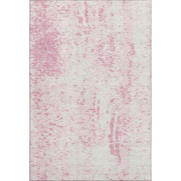 HomeRoots 5' X 8' Pink And Ivory Abstract Area Rug - Washable, UV Protected, Soft & Stylish for Any Room 675464