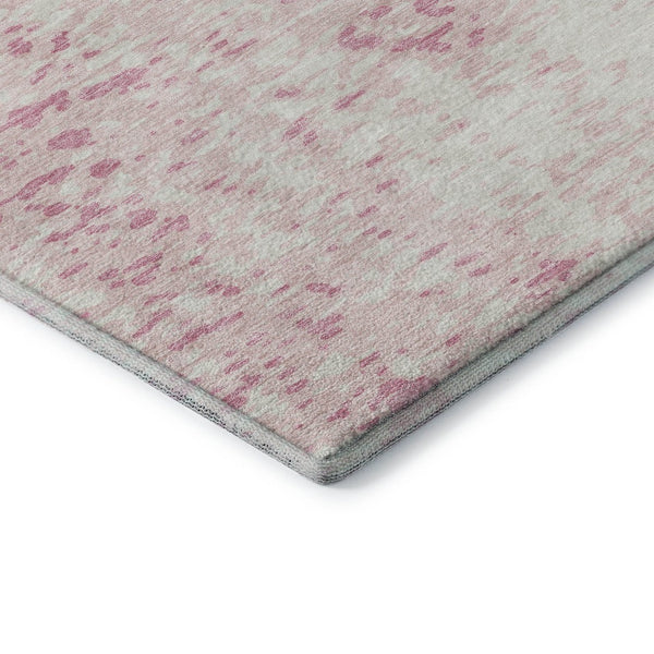 HomeRoots 5' X 8' Pink And Ivory Abstract Area Rug - Washable, UV Protected, Soft & Stylish for Any Room 675464