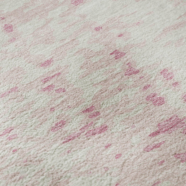 HomeRoots 5' X 8' Pink And Ivory Abstract Area Rug - Washable, UV Protected, Soft & Stylish for Any Room 675464