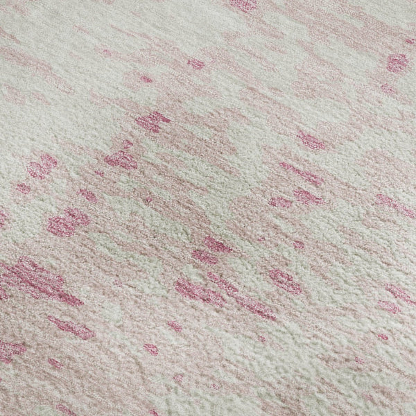 HomeRoots 5' X 8' Pink And Ivory Abstract Area Rug - Washable, UV Protected, Soft & Stylish for Any Room 675464